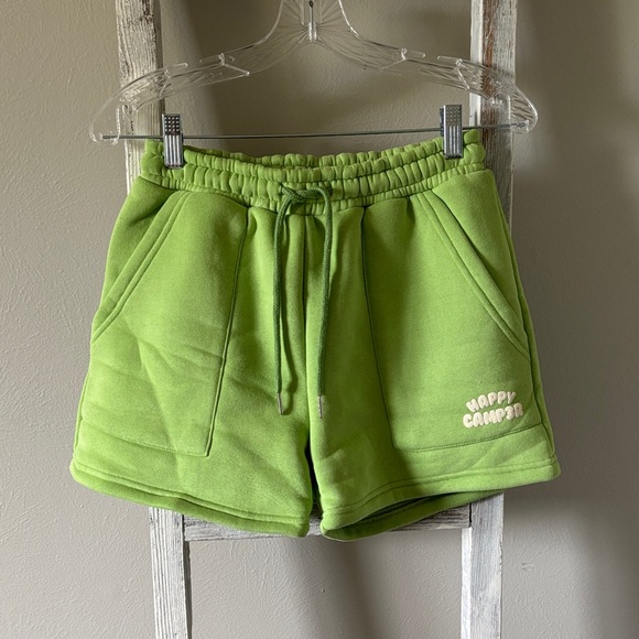 Women's Green Athletic Shorts - Picture 1 of 4